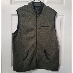 John Bartlett Concensus Men's Full Zip Fleece Vest Size‎ Large Olive Green